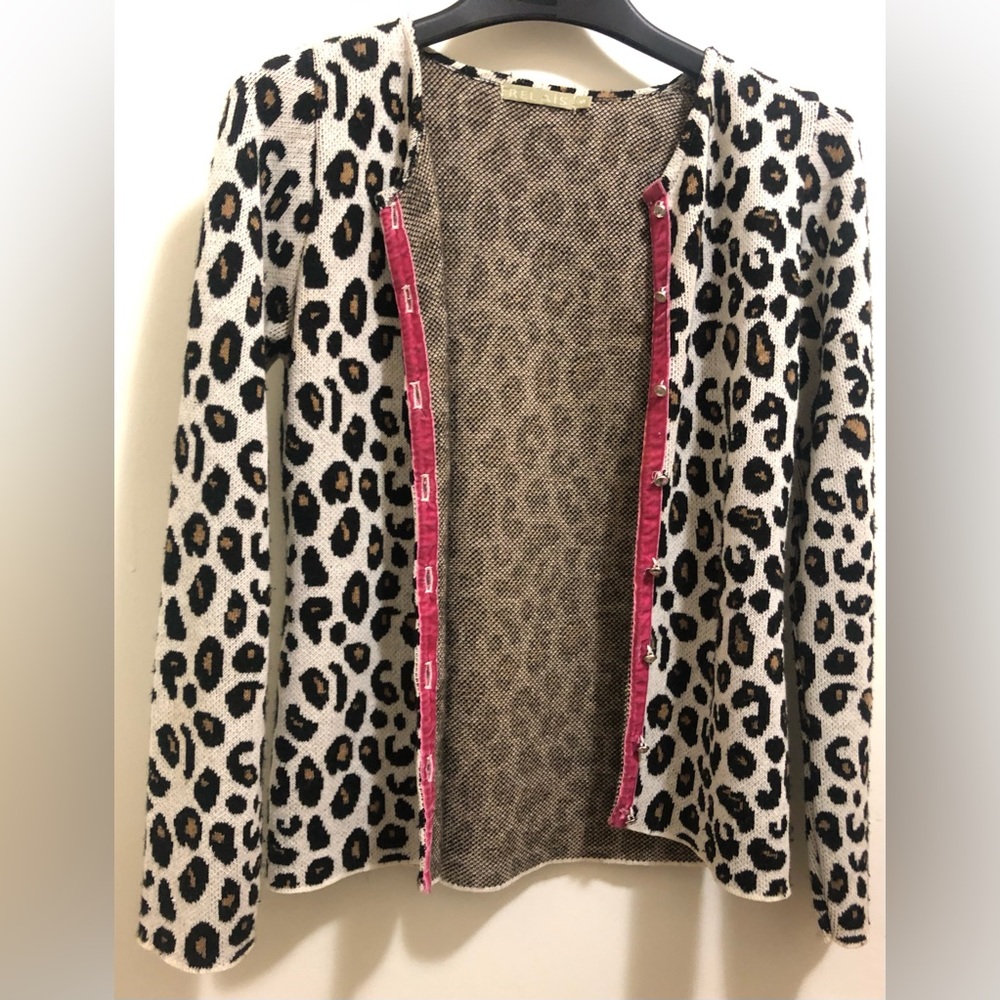 Open sweater leopard print Cardigan